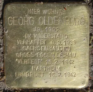 Stolperstein dedicated to Georg Oldenburg