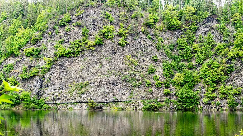 Silikatfelsen mit Felsspaltenvegetation im Naturschutzgebiet „Kobersfelsen“ in Burgk (Thüringen); auch gelegen im FFH-Gebiet „Burgk-Bleiberg-Kobersfelsen“ und im Landschaftsschutzgebiet „Obere Saale“; LXXXIII