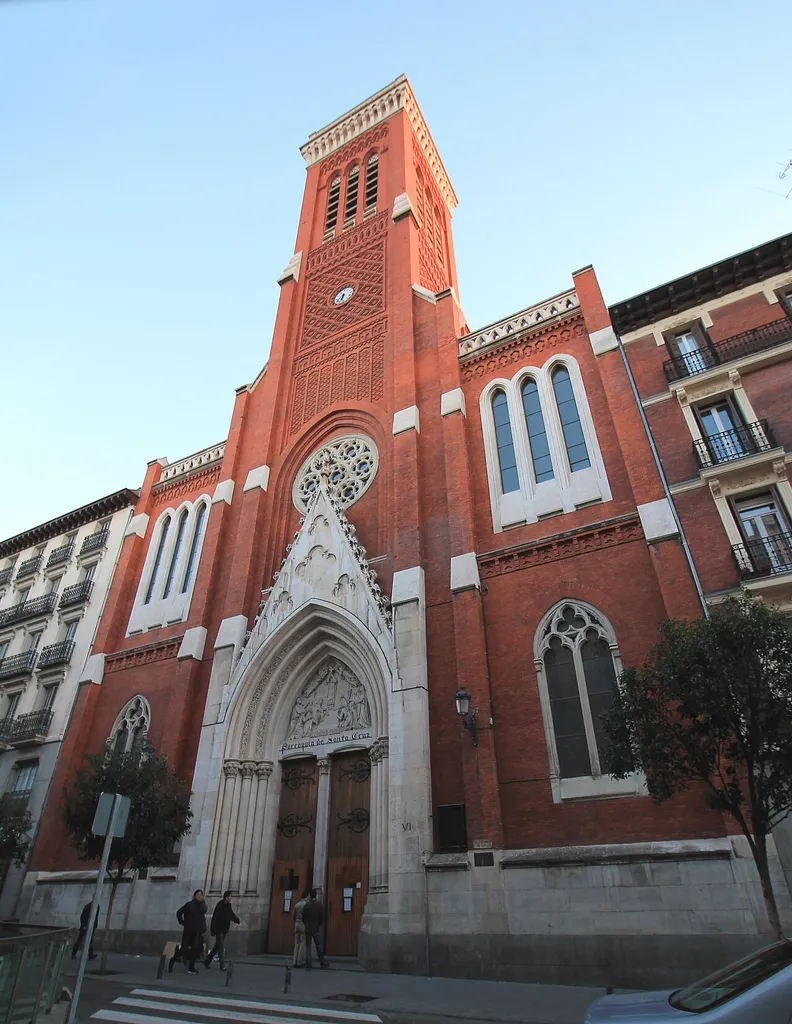 Facade of Santa Cruz Church in Madrid (Spain).
