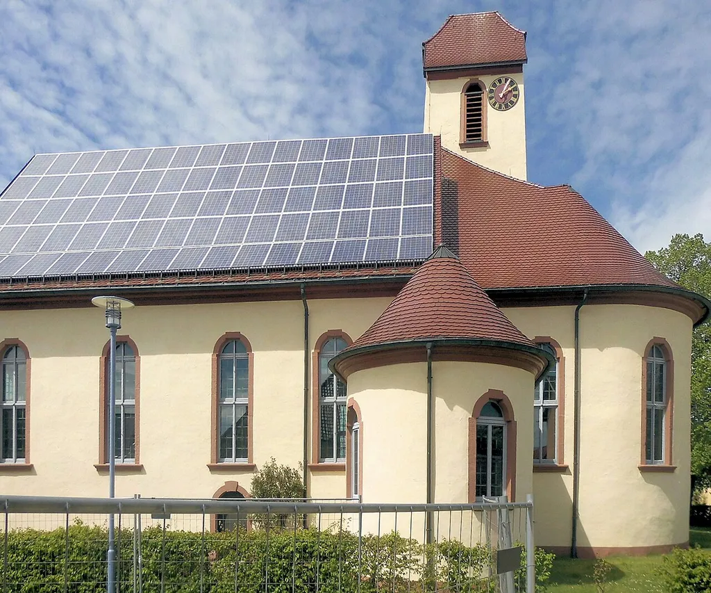 Südseite der evangelischen Kirche in Obernaldingen, Stadt Bad Dürrheim, Deutschland