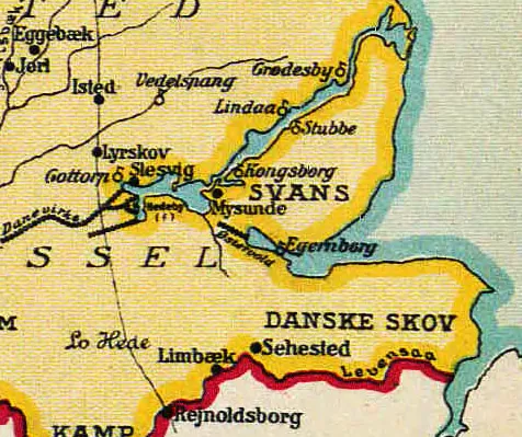 Detail fra Gustav Rosendal - Sønderjylland i middelalderen, fra 1913