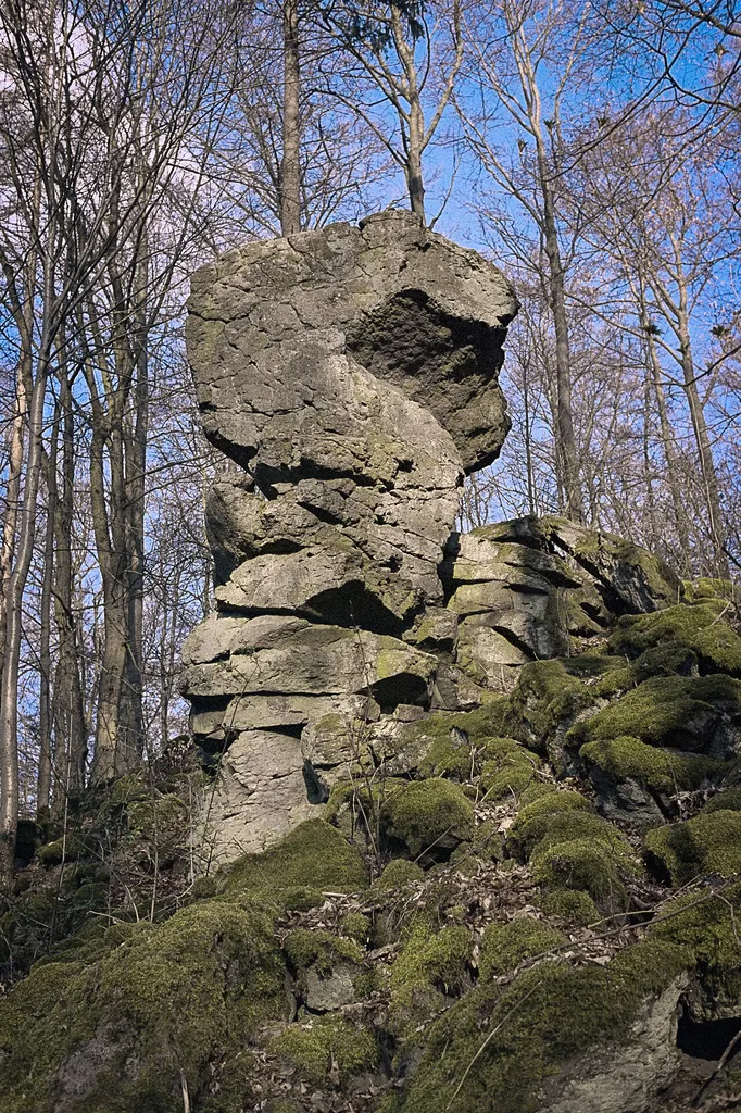 Monolithischer Basalt im Knüllgebirge