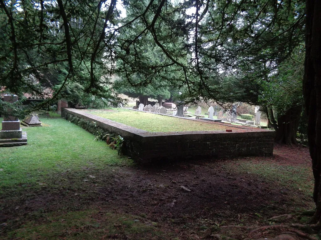 St Mary's Chapel base, Nant Ddu Cemetery Cefn-coed-y-cymmer, Merthyr Tydfil, Wales.