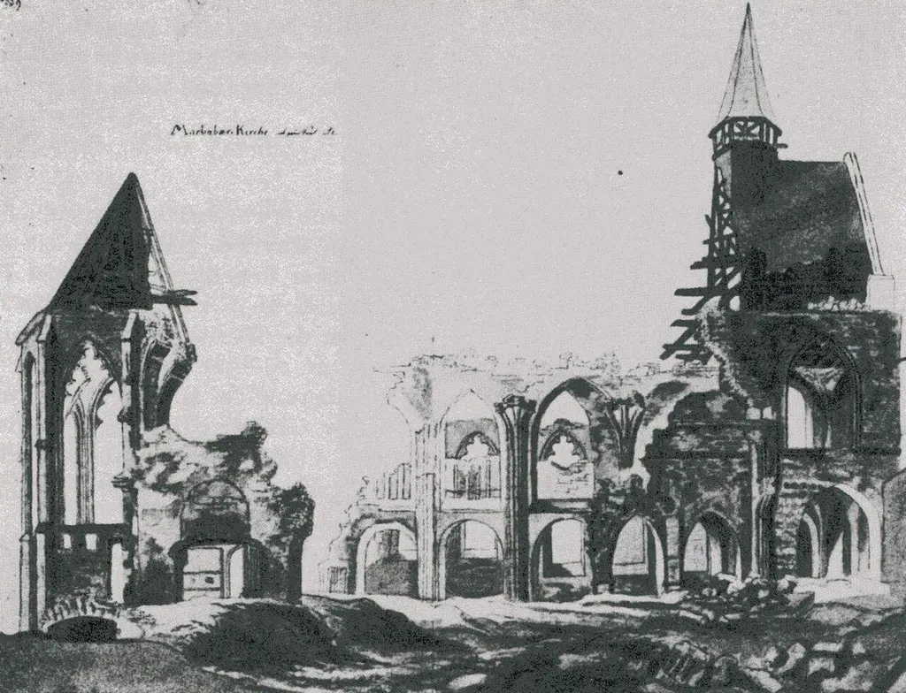 Machabäerkirche Klein, Sicht von Norden während des Abbruchs.