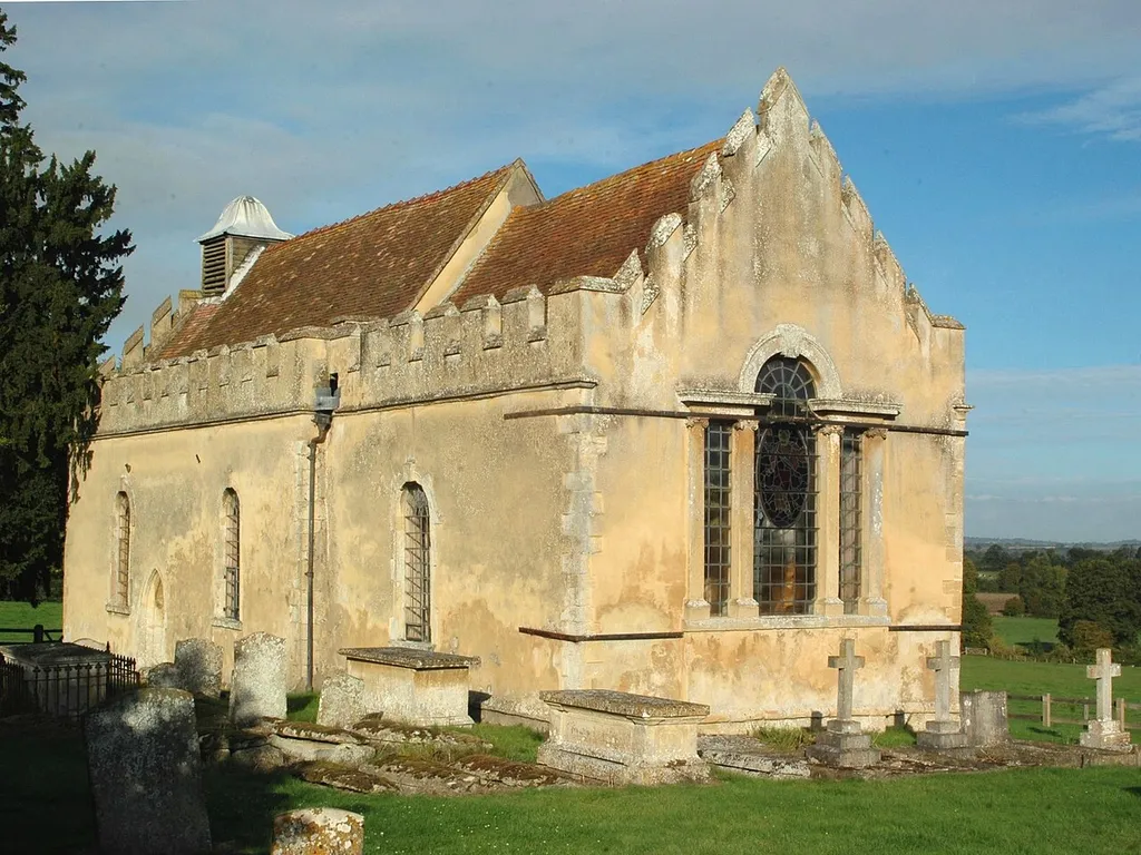 Church of England parish church of Saint Andrew, Wheatfield, Oxfordshire, seen from the southeast.