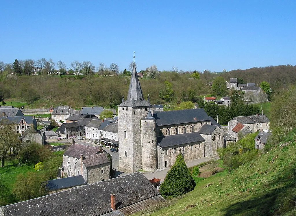 Celles (Namur) (Belgium), the area of the previous St. Hadelin collegiate church (XIth century).
