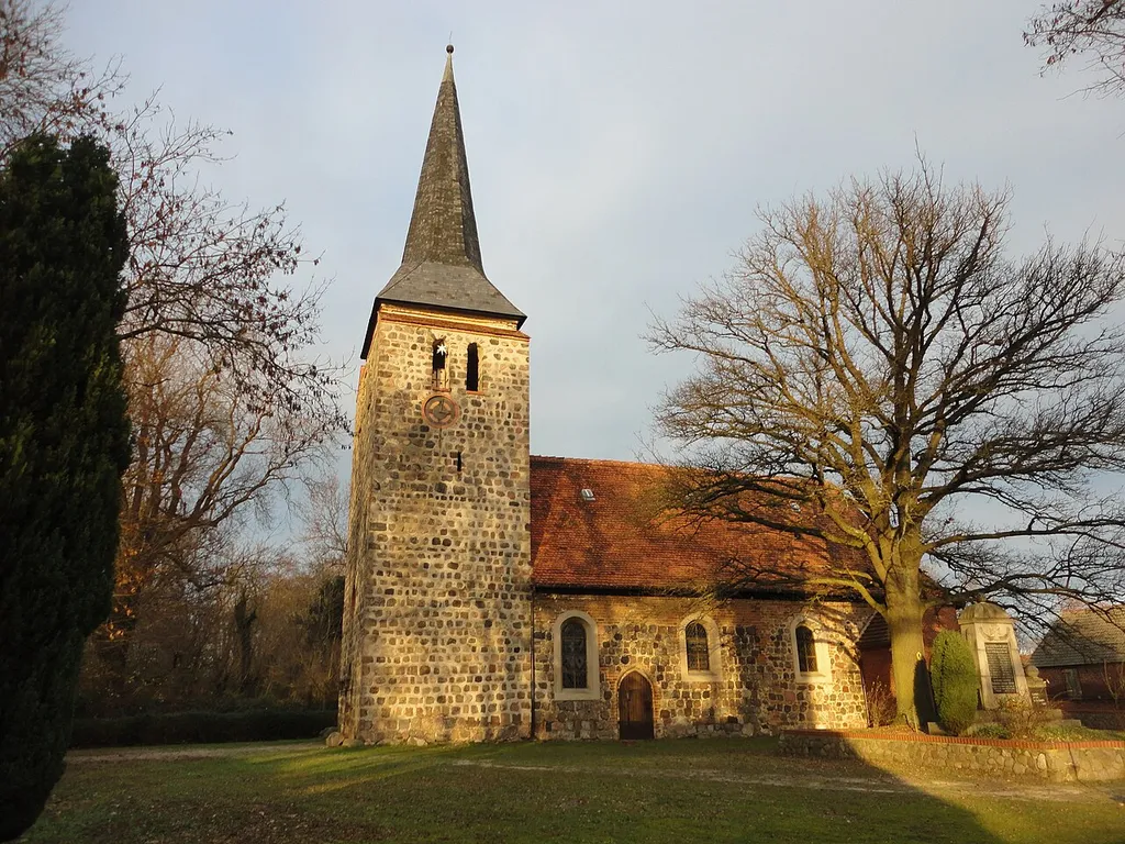 Southern view of church in Manker, Fehrbellin municipality, Ostprignitz-Ruppin district, Brandenburg state, Germany
