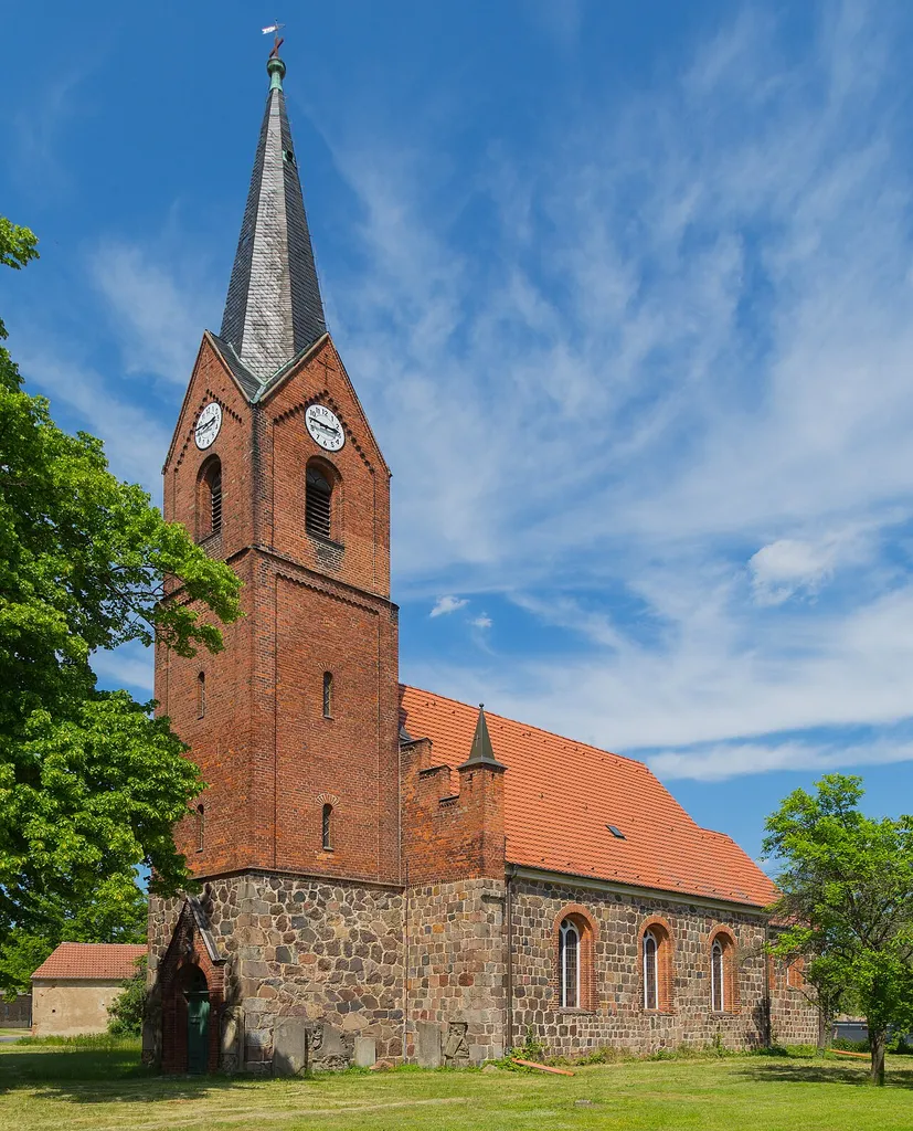 The Protestant Village Church of Petkus, district of Baruth/Mark, Landkreis Teltow-Fläming, Brandenburg, Germany.