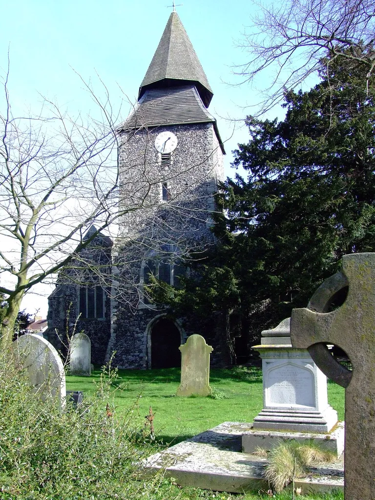 Parish church of St Mary the Virgin, Upchurch, Kent, seen from the west