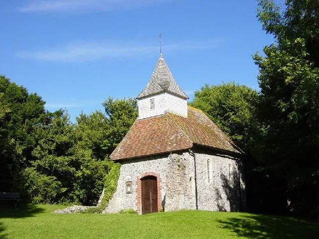 Lullington Church - The Church of the Good Shepherd. Possibly the smallest church in the country - only 5 square metres. Services are held here on the third Sunday of the month. The remains of a larger twelfth century church can be seen just to the right of the door and in the church yard.