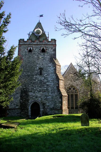 St John the Baptist's parish church, Halling, Kent, seen from the west