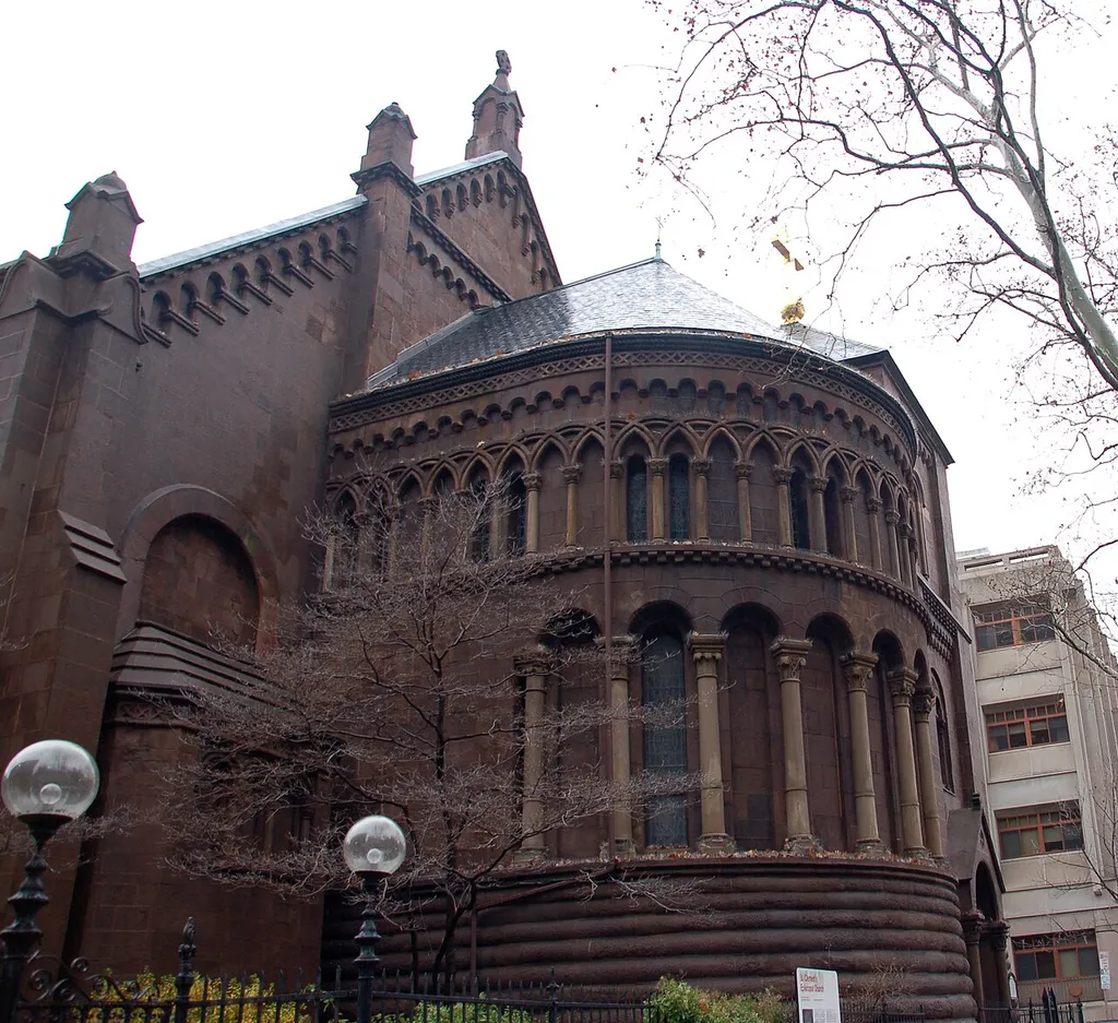 The exterior apse of Saint Clement's Church, Philadelphia viewed from 20th Street.