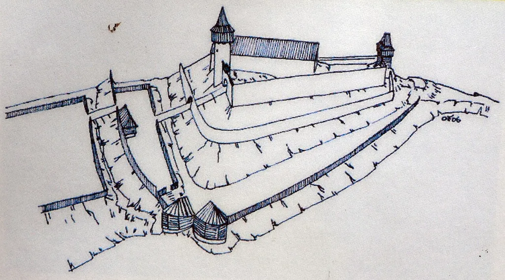 Former shape of castle Hluboký in Hlubočky.