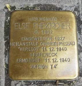 Stolperstein dedicated to Else Ehekircher