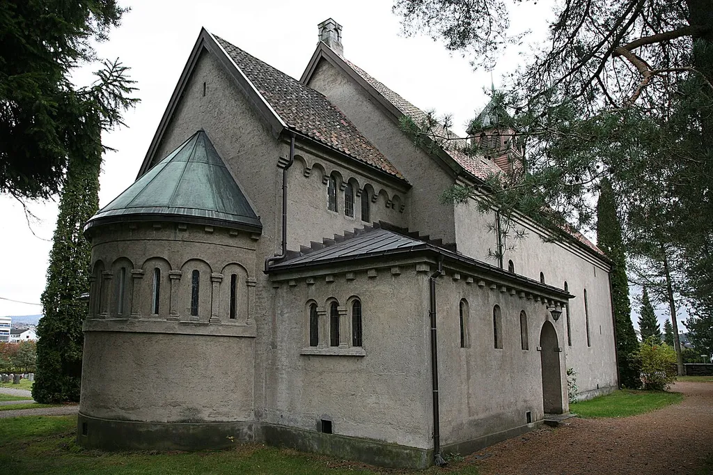Gimsøy kirke. A church in Skien, Telemark, Norway. This is a photo of a monument in Norway, number: 84242 in the Norwegian Directorate for Cultural Heritage database.