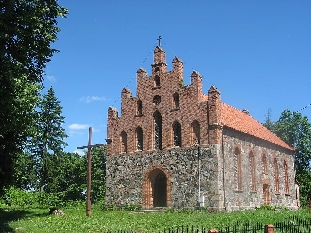 Mielno - dawny kościół ewangelicki z 1864, obecnie rzymskokatolicki filialny p.w. św. Jana Chrzciciela