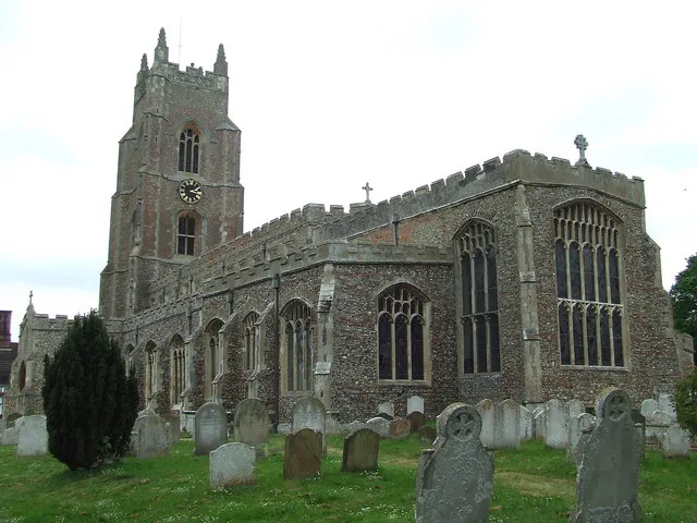 Church of St Mary in Stoke-by-Nayland, Suffolk, England. A Grade I listed medieval church.