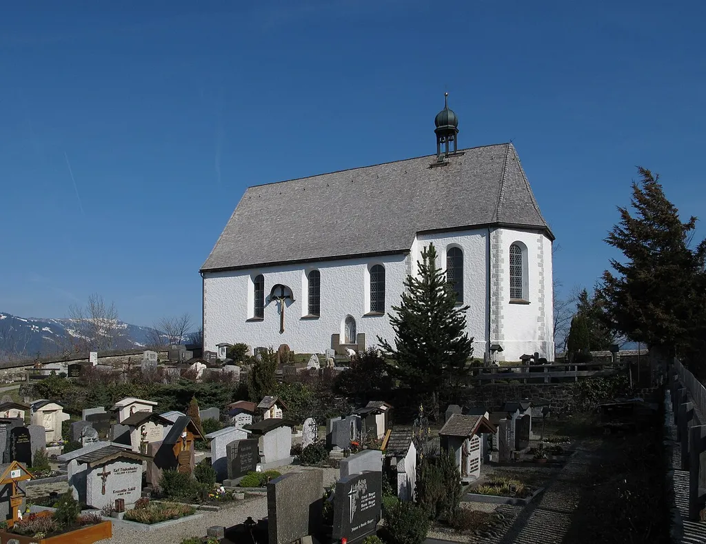 Church St. Michael in Schöllang near Oberstdorf (Germany): Exterior view from SE