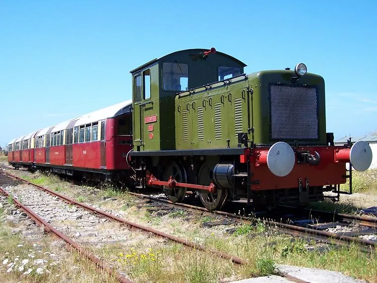 Elizabeth and London tube carriages, Alderney Railway. Photographer David Martin