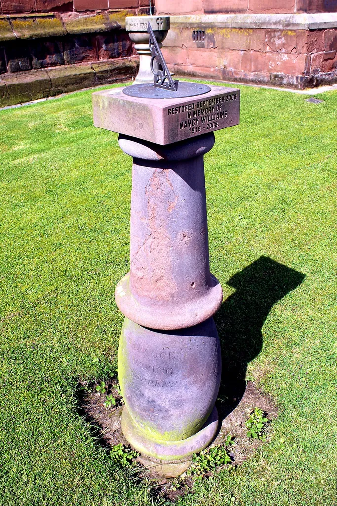 Sundial in St Oswald's parish churchyard, Backford, Cheshire