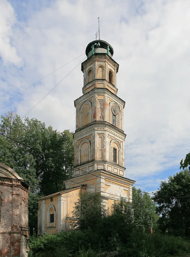 Bell tower of demolished church of the Exaltation of the Cross, Rostov Yaroslavl Oblast, Russia