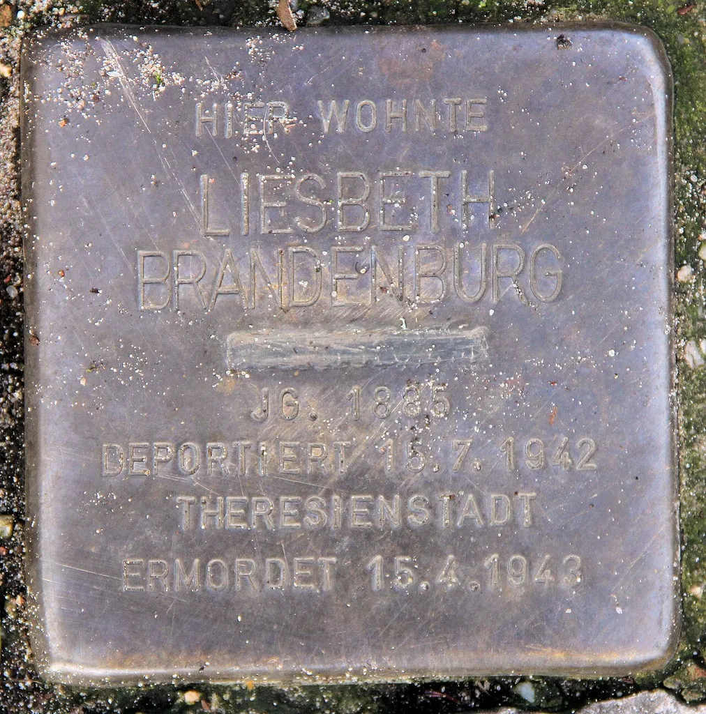 "Stolperstein" (stumbling block), Liesbeth Brandenburg, Rolandstraße 4, Berlin-Schlachtensee, Germany