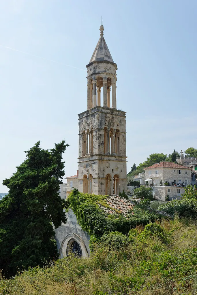 Ruins of the Dominican Monastery and St. Mark's Church, Hvar, Hvar island, Croatia.