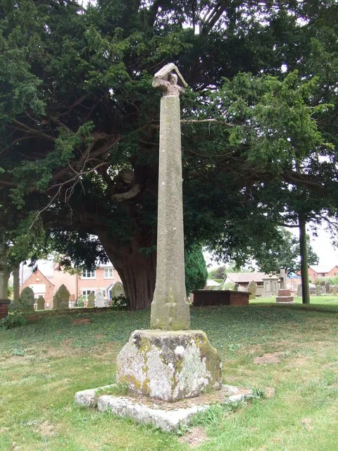 Stone cross in St Mary's parish churchyard, Madley, Herefordshire