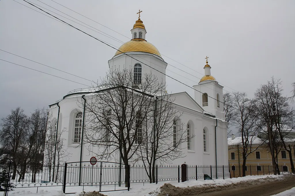 Epiphany Cathedral in Polatsak (Belarus) in winter time.