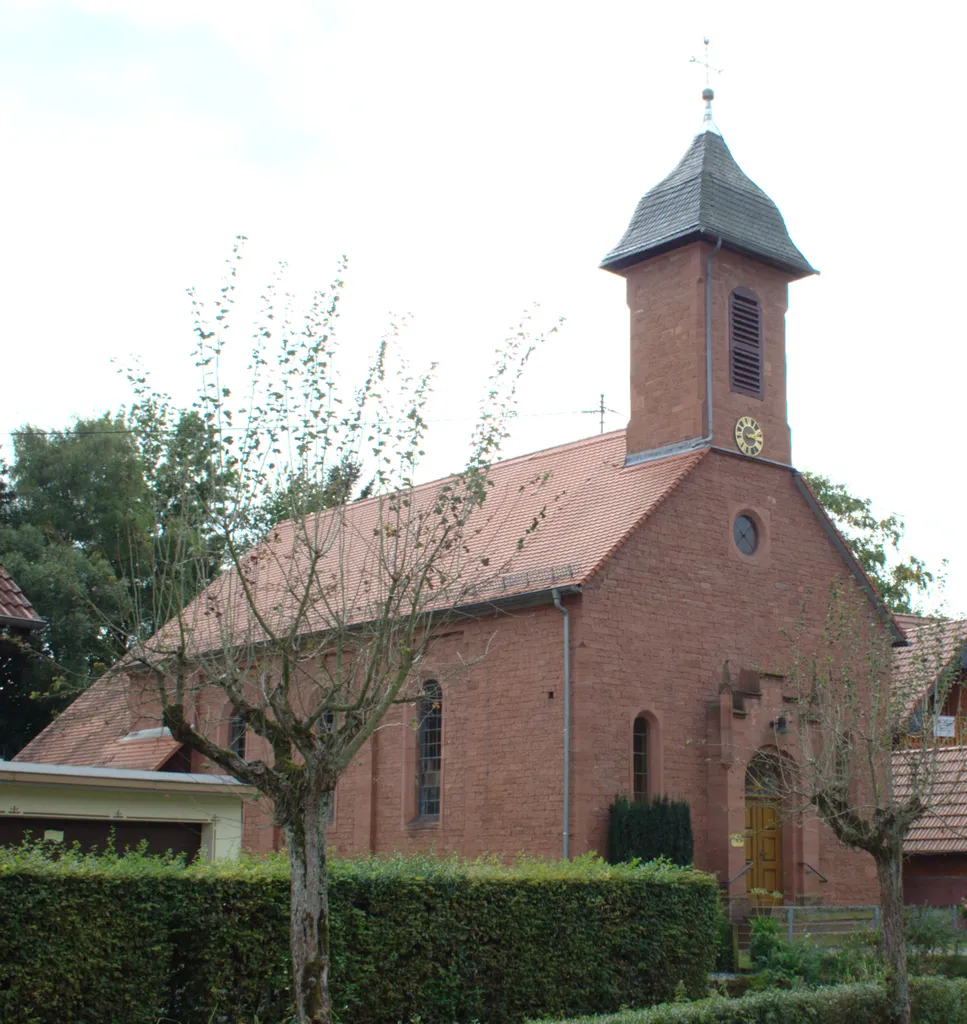 Church (side) in Gruendau Breitenborn / Hesse / Germany