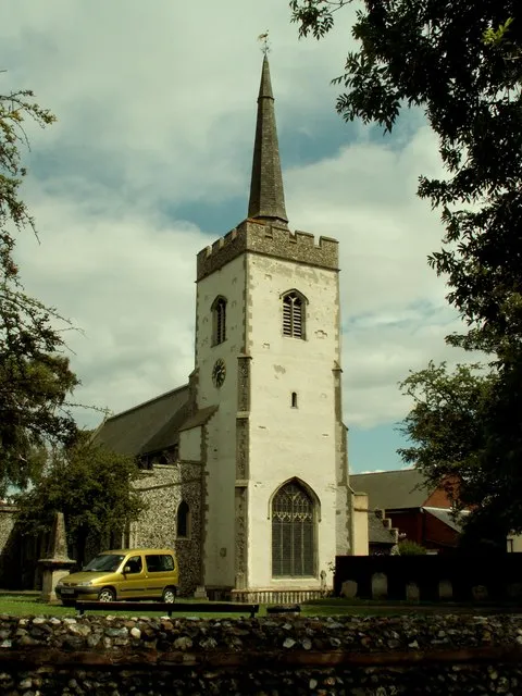 Parish church of St Mary the Virgin, St Mary's Square, Newmarket, Suffolk, seen from the west