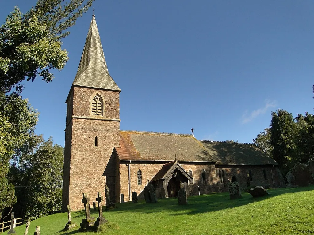 Parish church of St Mary the Virgin, Humber, Herefordshire, seen from the southwest