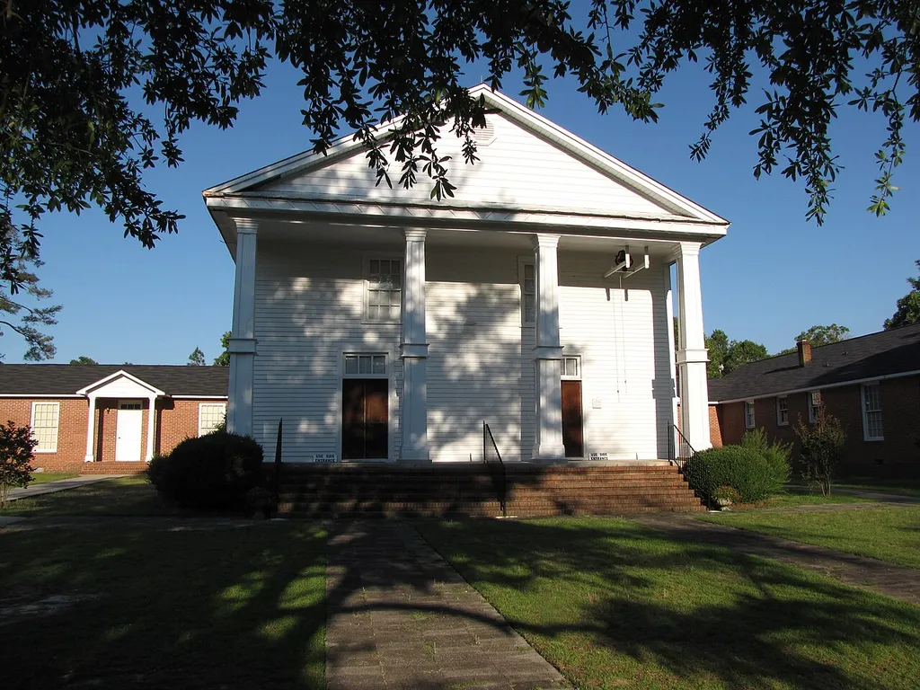 Cape Fear Baptist Church is on Butler Nursery Road in rural Cumberland County, North Carolina. The church was established in 1756 as Particular Baptist Church. The current sanctuary was constructed in 1859. It was entered into the National Register of Historic Places on October 13, 1983. This is an image of a place or building that is listed on the National Register of Historic Places in the United States of America. Its reference number is 83003816 (Wikidata).