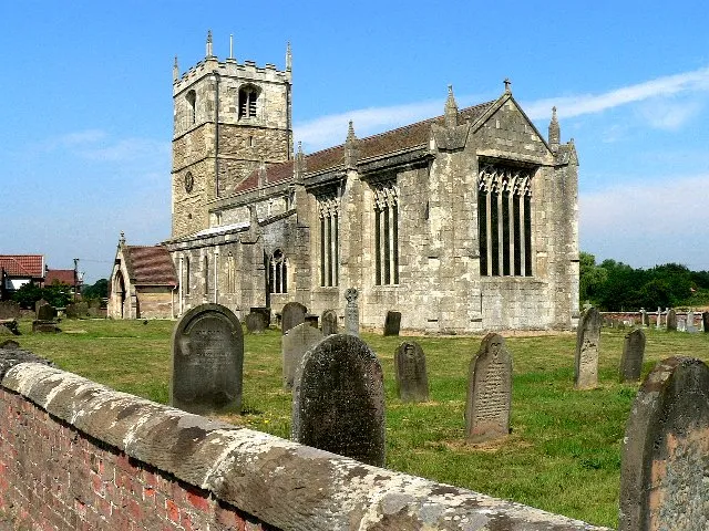 Church of England parish church of St Helen, Skipwith, North Yorkshire: view from the southeast, showing the chancel and south aisle built about AD 1300