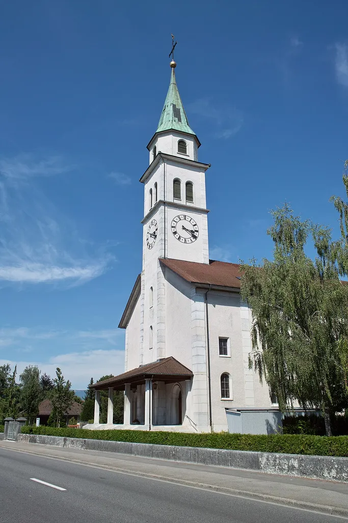 Municipality of Kriegstetten, canton of Solothurn, Switzerland. Parish church of St. Mauritius.