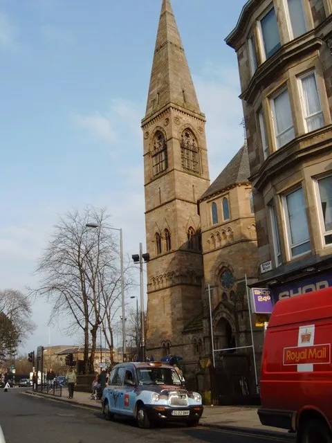 Oran Mor restaurant and pub, 731 Great Western Road, Glasgow, at the junction with Byres Road. The building was completed in 1863 as Kelvinside parish church, and later was a Bible training institute.
