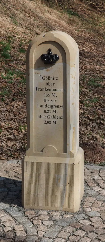 Kgl.-sächs. Postmeilenstein in Neukirchen/Pleiße