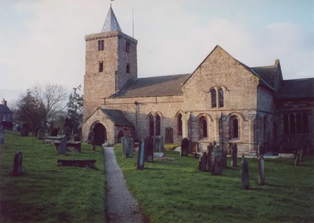 Morland Church. The lower part of the tower of this church is Saxon. The transepts were built c.1225.