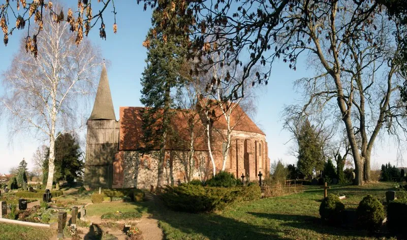 Church in Kuppentin, disctrict Parchim, Mecklenburg-Vorpommern, Germany from south