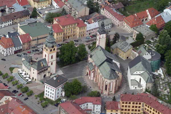 Banská Bystrica, castle, Slovakia, aerial photography