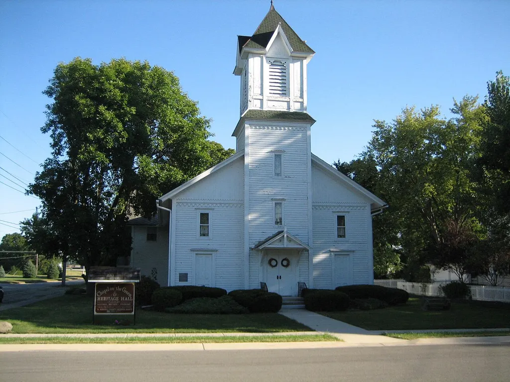 Chapel on the Green, Yorkville, Illinois, USA. Kendall County's oldest extant church.