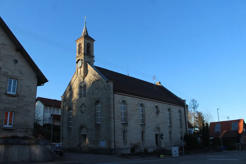 Kirche Grosserlach Camera location49° 03′ 11.72″ N, 9° 30′ 53.24″ E View this and other nearby images on: OpenStreetMap 49.053256; 9.514788
