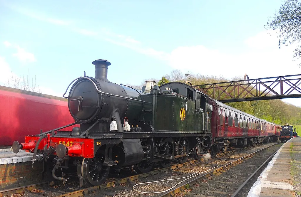 A scene from the Spring 2014 Steam Gala at Shackerstone Station on the Battlefield Line Railway