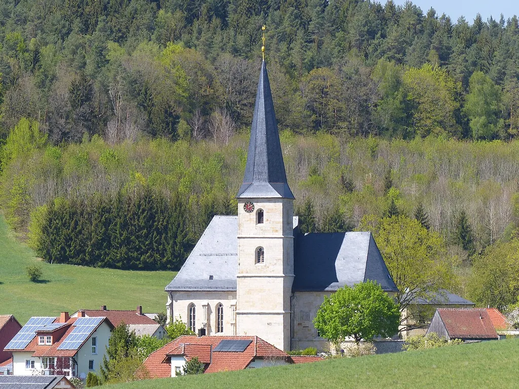 The church of parish village Volsbach, a district of the municipality of Ahorntal.