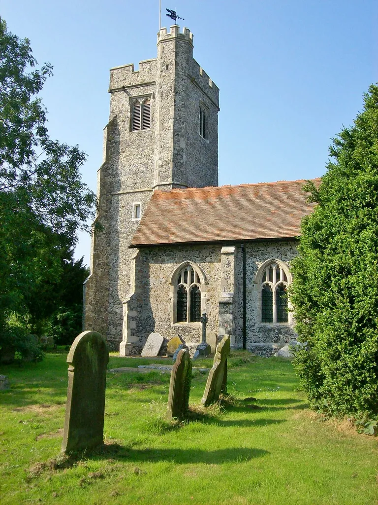 West tower of St Michael's parish church, Hernhill, Kent, seen from the south