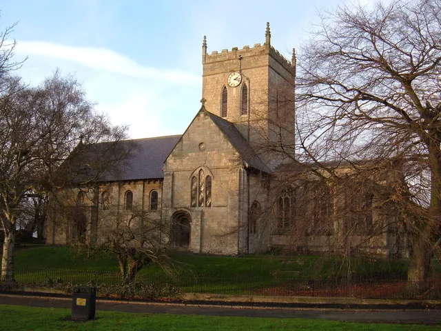 St Nicholas' parish church, North Newbald, East Riding of Yorkshire, England, seen from the southeast.