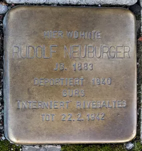 Stolperstein dedicated to Rudolf Neuburger