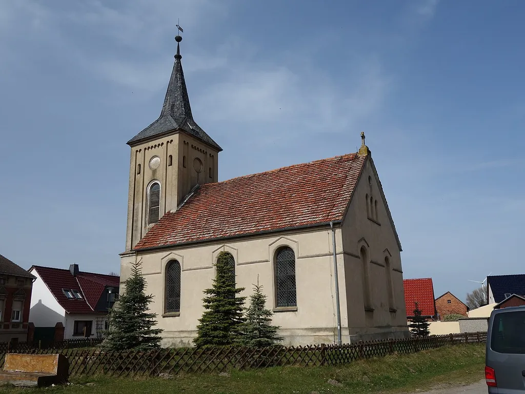 South-eastern view of church in Klein Haßlow, Wittstock municipality, Ostprignitz-Ruppin district, Brandenburg state, Germany