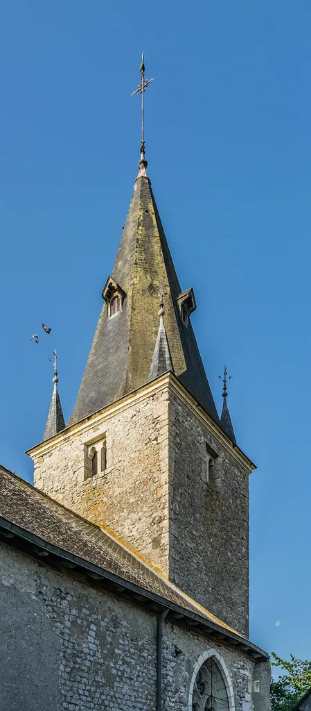 Bell tower of the Saint Peter church of Ouchamps, Loir-et-Cher, France