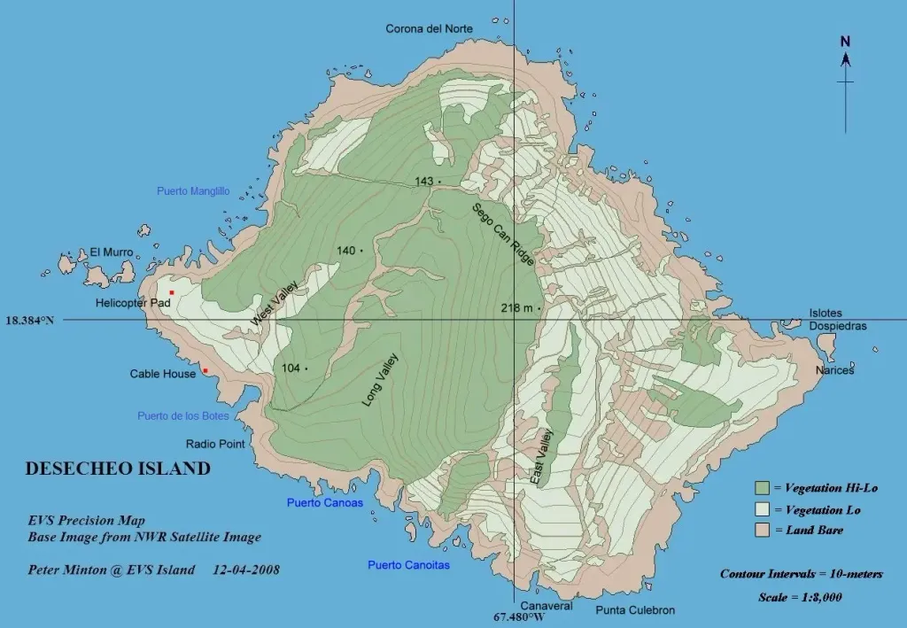 map of Desecheo Island, Puerto Rico